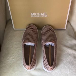 NIB Michael Kors pink slip-on sneakers